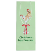 Weihnachten Mar-Würstchen Dackel Hund Wasserfarbe Geschenktüte Für Weinflaschen (Rückseite)