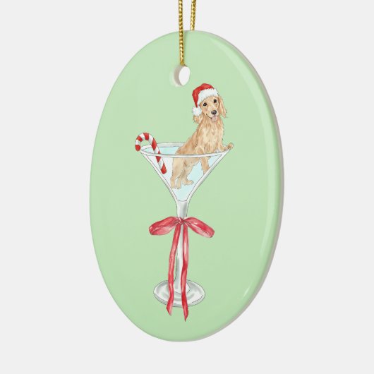 Weihnachten Mar-Würstchen Dackel Hund Wasserfarbe Keramik Ornament (Links)