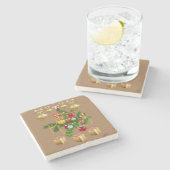 Weihnachten Marmor Stein Untersetzer (Seitenansicht)