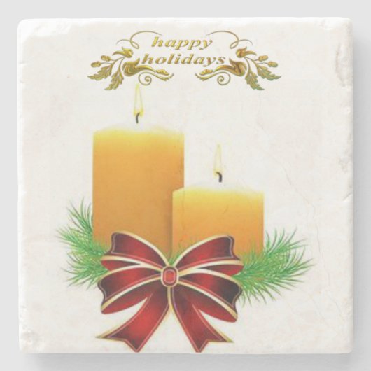 Weihnachten-Marmor-Stone-Untersetzer, glückliche F Steinuntersetzer (Vorderseite)