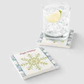 Weihnachten-Marmor-Stone-Untersetzer, glückliche F Steinuntersetzer (Seitenansicht)