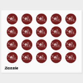 Weihnachten Maroon Holiday Runder Aufkleber (Blatt)