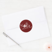 Weihnachten Maroon Holiday Runder Aufkleber (Umschlag)