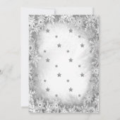 Weihnachten Martini Snowflakes Grau Weihnachten Einladung (Rückseite)