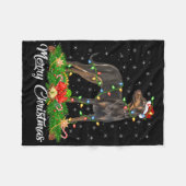 Weihnachten Matching Weihnachtsmannmütze Doberman Fleecedecke (Vorderseite (Horizontal))