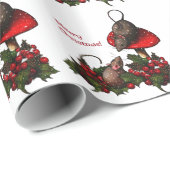Weihnachten: Mäuse auf Toadstool, Stechpalme: Geschenkpapier (Rolleneckpunkt)