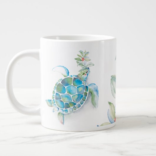 Weihnachten Meer Schildkröten Meer & Grüße Jumbo-Tasse (Links)