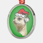Weihnachten Meerkat Cust. Premium Rund-Ornament Silbernes Ornament (Links)