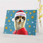 Weihnachten Meerkat Santa Karte (Gelbe Blume)
