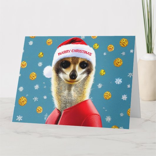 Weihnachten Meerkat Santa Karte (Vorderseite)