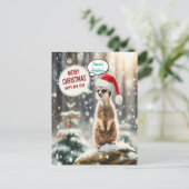 Weihnachten Meerkat Winter Wonderland Santa (Stehend Vorderseite)