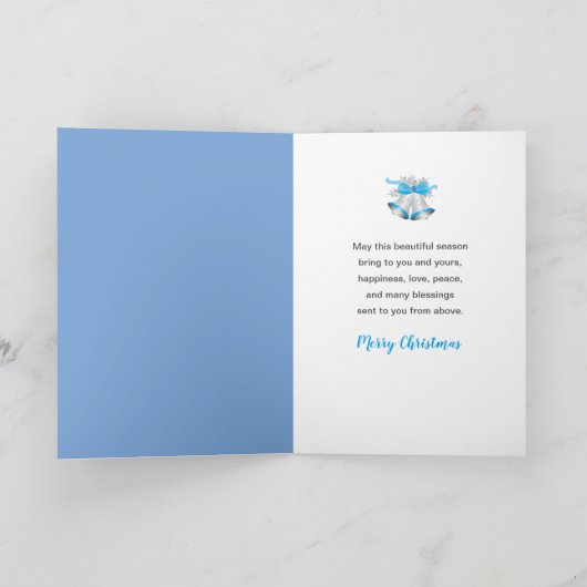 Weihnachten Mein Freund Silver und Blue Bells Car Karte (Innenseite)