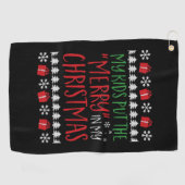 Weihnachten - Meine Kinder stecken das Fröhliche i Golfhandtuch (Horizontal)