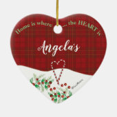 Weihnachten, Meine Zuhause, Geburtshaus mit Robin Keramik Ornament (Hinten)