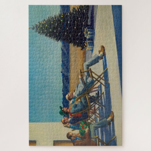Weihnachten, Menschen in der Sonne, Edward Hopper Puzzle (Vertikal)