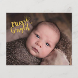 Weihnachten Merry Bright Gold Foil Foto