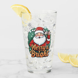 Weihnachten - "Merry & Bright Santa" Glas