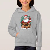 Weihnachten - "Merry & Bright Santa" Hoodie (Vorderseite)