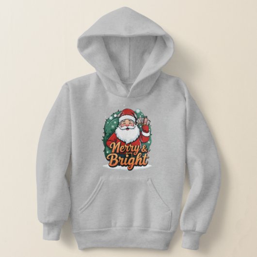 Weihnachten - "Merry & Bright Santa" Hoodie (Ablage )