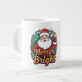Weihnachten - "Merry & Bright Santa" Jumbo-Tasse