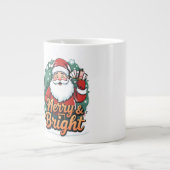 Weihnachten - "Merry & Bright Santa" Jumbo-Tasse (Vorderseite)