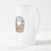 Weihnachten - "Merry & Bright Santa" Mattglas Bierglas (VorderseiteRechts)