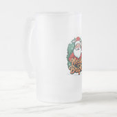 Weihnachten - "Merry & Bright Santa" Mattglas Bierglas (Vorderseite Links)