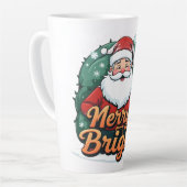 Weihnachten - "Merry & Bright Santa" Milchtasse (Linke Ecke)