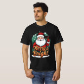 Weihnachten - "Merry & Bright Santa" T-Shirt (Vorne ganz)