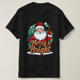 Weihnachten - "Merry & Bright Santa" T-Shirt
