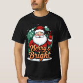 Weihnachten - "Merry & Bright Santa" T-Shirt (Vorderseite)