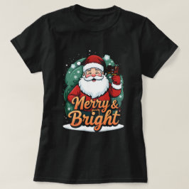 Weihnachten - "Merry & Bright Santa" T-Shirt