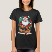 Weihnachten - "Merry & Bright Santa" T-Shirt (Vorderseite)