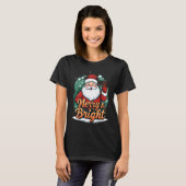 Weihnachten - "Merry & Bright Santa" T-Shirt (Vorne ganz)