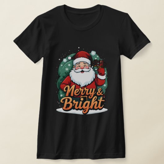 Weihnachten - "Merry & Bright Santa" T-Shirt (Ablage )