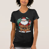 Weihnachten - "Merry & Bright Santa" T-Shirt (Vorderseite)