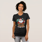 Weihnachten - "Merry & Bright Santa" T-Shirt (Vorne ganz)