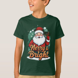 Weihnachten - "Merry & Bright Santa" T-Shirt
