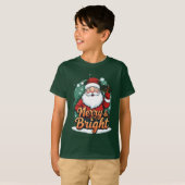 Weihnachten - "Merry & Bright Santa" T-Shirt (Vorne ganz)