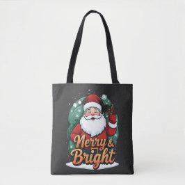 Weihnachten - "Merry & Bright Santa" Tasche