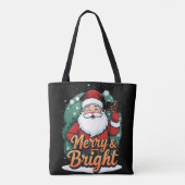 Weihnachten - "Merry & Bright Santa" Tasche (Rückseite)