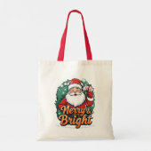 Weihnachten - "Merry & Bright Santa" Tragetasche (Rückseite)
