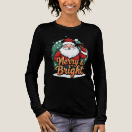 Weihnachten - "Merry & Bright Santa" Tri-Blend Shirt
