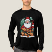 Weihnachten - "Merry & Bright Santa" Tri-Blend Shirt (Vorderseite)