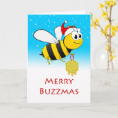 Weihnachten Merry Buzzmas Biene mit Honey Ornament Karte (Gelbe Blume)