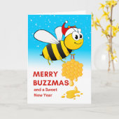 Weihnachten Merry Buzzmas Biene mit Honey Ornament Karte (Gelbe Blume)