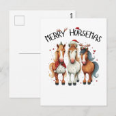 Weihnachten Merry Horsemas Weihnachtspferd Postkarte (Vorne/Hinten)