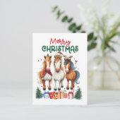 Weihnachten Merry Horsemas Weihnachtspferd Postkarte (Stehend Vorderseite)