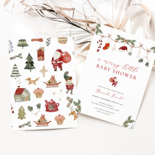 Weihnachten Merry Little Baby Dusche Einladung