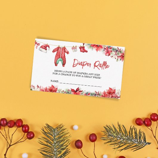Weihnachten Merry Little Baby Duwer Windel Raffle Begleitkarte